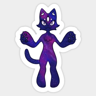 Cosmic Galaxy Cat Sticker